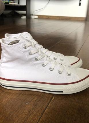 Высокие белые кеды converse (оригинал) р. 34