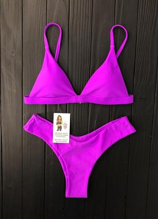 Яркий фиолетовый купальник с v-образными плавками 💜💜💜