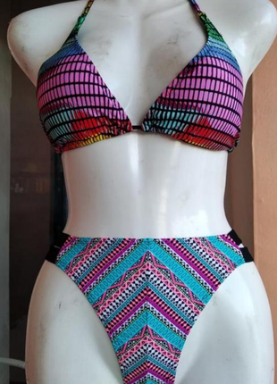 Яркий сборный купальник принт полоска бренда ocean club u9 12 eur 40