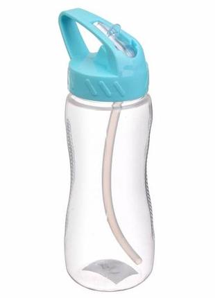 Спортивна пляшка 700 мл 22.5 см (фітнес-пляшка) пластикова з трубочкою