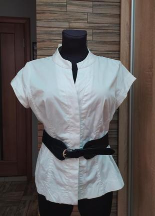 Белая блузка o'stin_натуральная ткань_пояс.размер(10),m,l_46