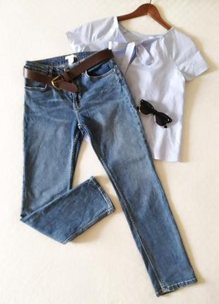 Джинсы высокая талия прямой крой h&m