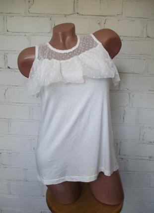 Майка/топ с фатином молочная вискоза/s-m