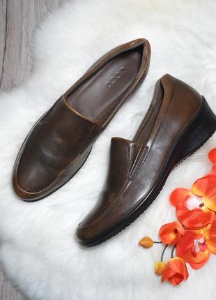 Кожаные мокасины туфли ecco! производство индонезия! 41 р.