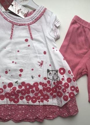 Комплект 2в1 / плаття та шортики 06-12міс./ histoire de fleur by tom j kiddy