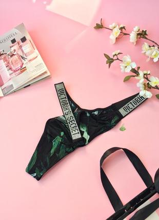 Стрінги з камінням принт листя rhinestone shine strap thong panty + відеоогляд 🇺🇸оригінал🇺🇸3 фото