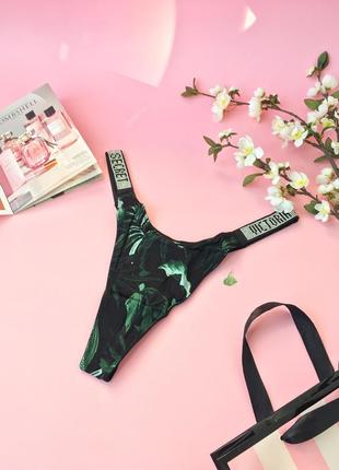 Стрінги з камінням принт листя rhinestone shine strap thong panty + відеоогляд 🇺🇸оригінал🇺🇸