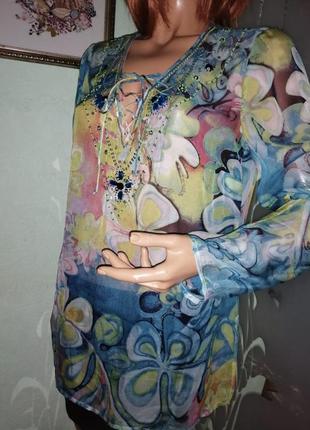Воздушная крепдешиновая блуза peter hahn6 фото