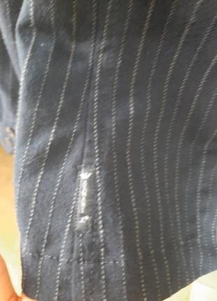Пиджак armani jeans темно синий в серую полоску6 фото