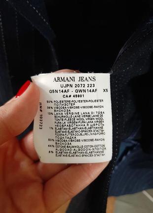 Пиджак armani jeans темно синий в серую полоску5 фото