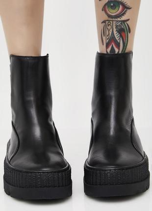 Fenty by rihanna chelsea sneaker black boots dollskill чёрные ботинки/сапоги на платформе1 фото
