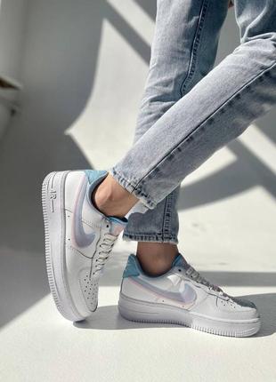 Nike air force женские кроссовки найк с цветным логотипом9 фото