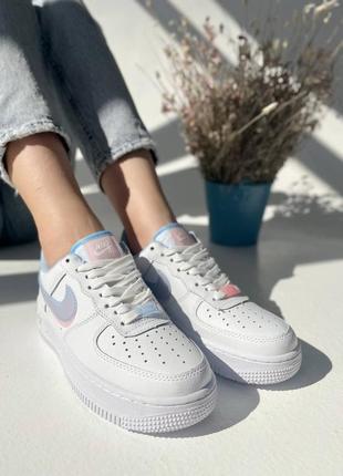 Nike air force женские кроссовки найк с цветным логотипом3 фото