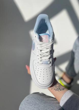 Nike air force женские кроссовки найк с цветным логотипом8 фото