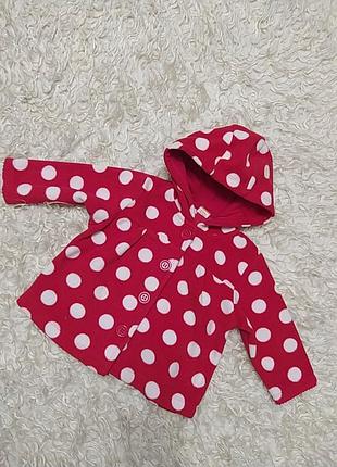 Флисовая кофточка в горох, ветровка с капюшоном