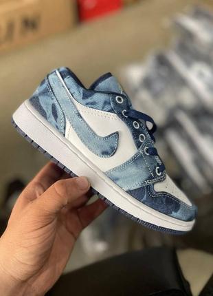 Кроссовки женские, мужские nike dunk low синие / белые (найк данк лоу)