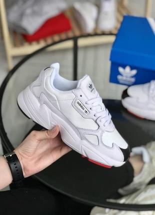 Кроссовки женские adidas falcon белые/черные (адидас далькон, кросівки)