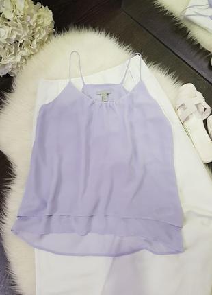 Шифоновая  майка - топ на бретелях