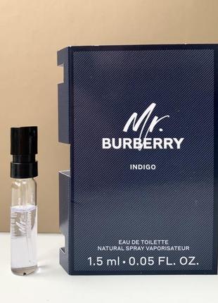 Burberry mr. burberry indigo туалетная вода пробник