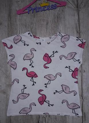 Стильная футболка с фламинго zara p.152