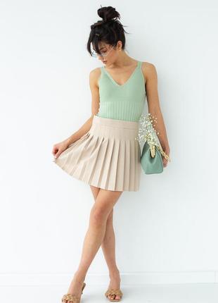 Бомбовская плиссированная юбка мини турция плиссе