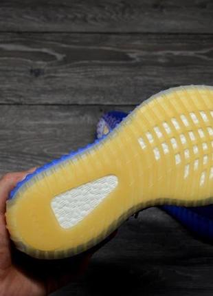 Кроссовки мужские adidas yeezy boost 350 v2 синие/желтые (адидас изи буст, кросівки)5 фото