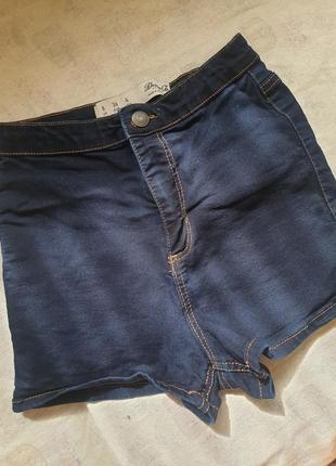 Шорты на высокой талии джинсовые шорты1 фото
