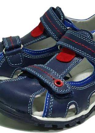 Закриті шкіряні ортопедичні босоніжки сандалі ав-208 клібі clibee взуття для хлопчика 26,29,30,31