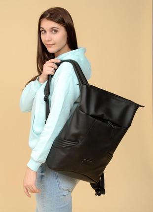 Женский рюкзак ролл rolltop kqn - чёрный2 фото