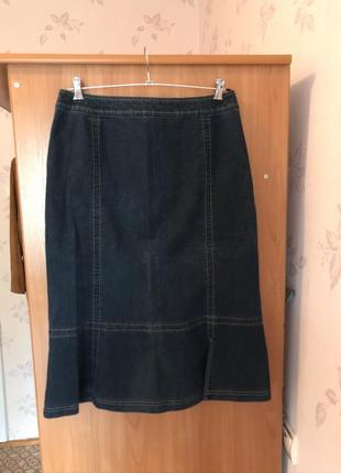 Брендовая  джинсовая юбка, юбка миди, джинсовая юбка макси