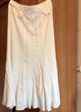 Брендовая летняя белая юбка 100 %хлопок, юбка макси2 фото