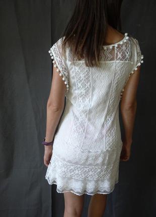 Біле мереживне плаття на випускний вечір2 фото