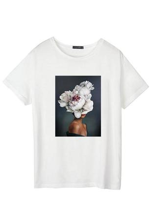 Женская футболка с цветочным принтом