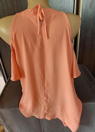 Шикарна блузка ніжно коралового кольору від f&f. розмір 16. у житті набагато гарніше)))4 фото