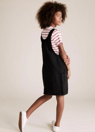 Брендовый комплект футблка джинсовый сарафан для девочки marks&spencer