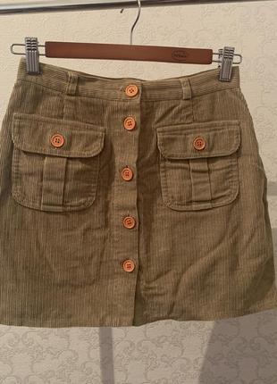 Вельветовая мини-юбка