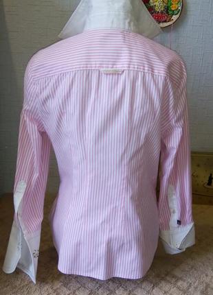 Брендовая рубашка, розовая, полоска, приталенный силуэт-gaastra- голландия2 фото