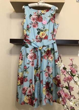 Шикарное летнее платье с цветами,2 фото