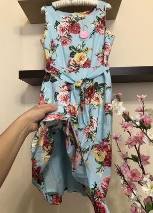 Шикарное летнее платье с цветами,3 фото