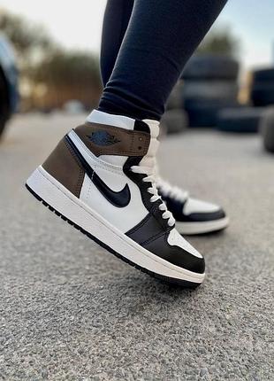 Nike air jordan retro 1 dark mocha женские кроссовки наложенный платёж