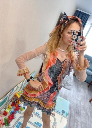 Шикарне вінтажне атласне плаття печворк 🍬