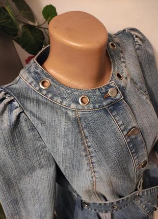 Джинсовка джинсовая куртка под пояс4 фото