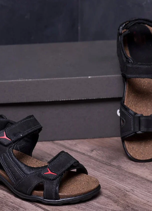 Мужские кожаные сандалии e-series red drive : е черн. red