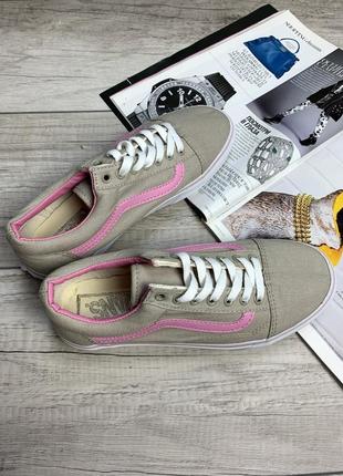 Vans old skool girly серые/розовые кеды вэнс, сірі рожеві кеди венс6 фото