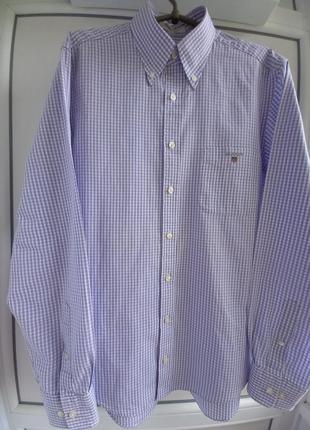 Gant. рубашка в фиолетовую клетку