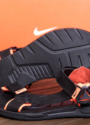 Чоловічі шкіряні сандалі nike track black n-5 год\оранж санд3 фото