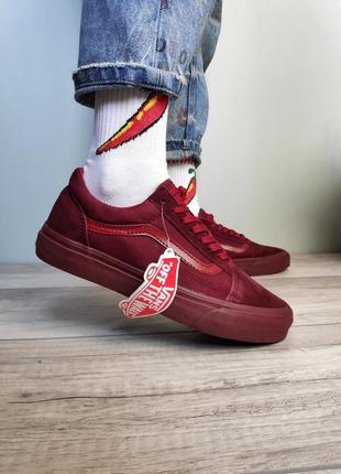 Vans old skool bordeaux бордовые/красные кеды вэнс бордові/червоні кеди венс олдскул1 фото