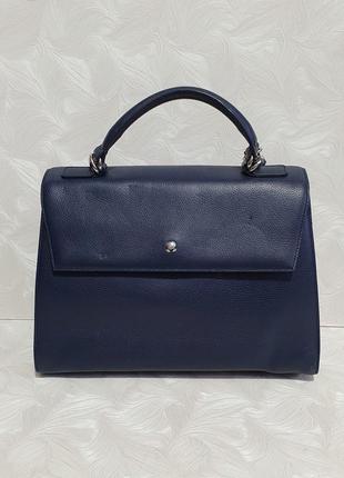 Темно-синяя кожаная сумка портфель navyboot