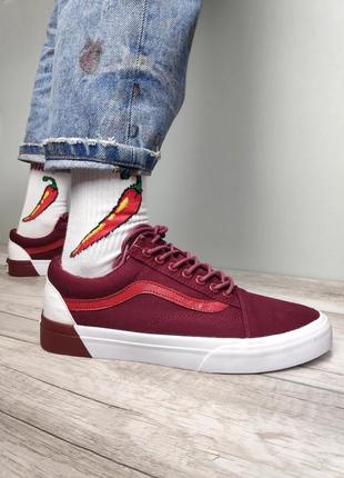 Vans old skool bordo красные/бордовые кеды вэнс бордові/червоні кеди венс олдскул5 фото