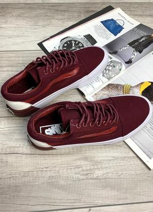 Vans old skool bordo красные/бордовые кеды вэнс бордові/червоні кеди венс олдскул7 фото